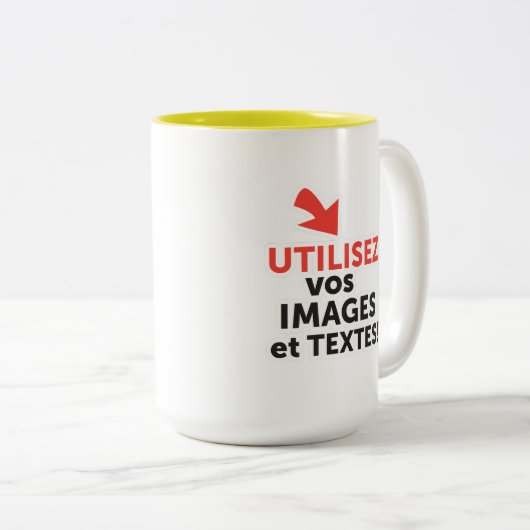Imprimer vos design en ligne DIY en Français Tweekleurige Koffiemok (Voorkant rechts)