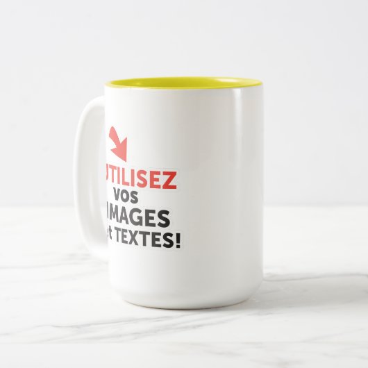 Imprimer vos design en ligne DIY en Français Tweekleurige Koffiemok (Voorkant links)