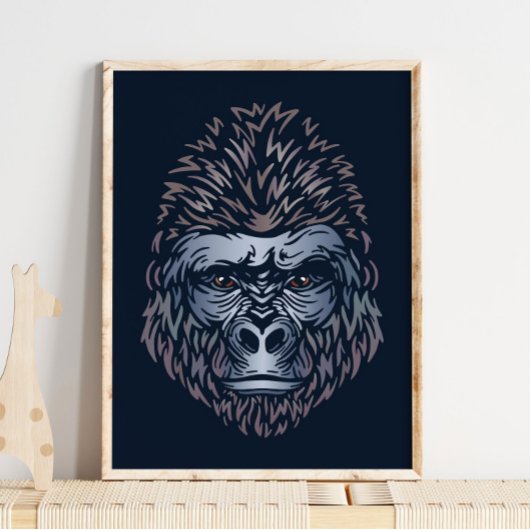 Imprimerie africaine Gorilla | Poster de animal Go