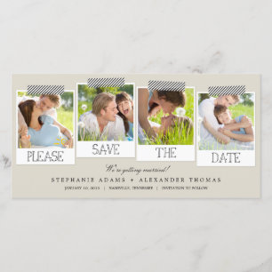 Imprimés Enregistrer La Date Carte photo - Khaki