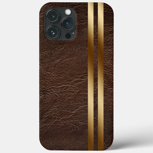 Imprimez en cuir iPhone 13 Pro Max Coque (Verso)