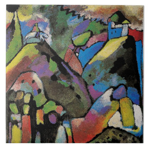 Improvisatie 9, abstracte kunst van Wassily Kandin Tegeltje