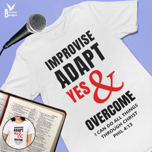 IMPROVISEER AANPASSEN JA EN OVERWINNEN CHRISTELIJK Tri-Blend SHIRT