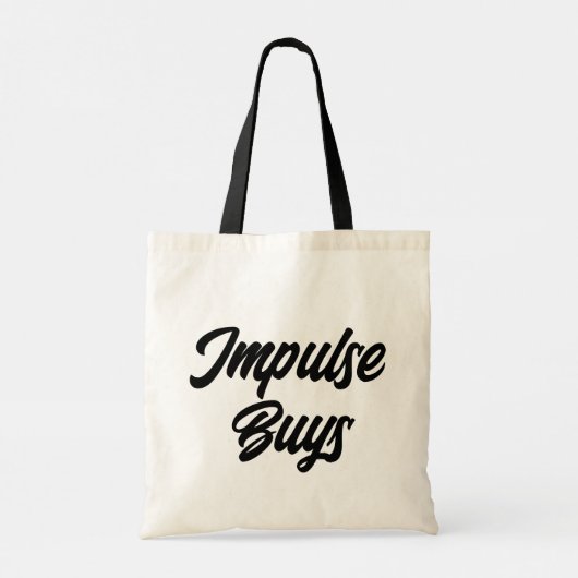 Impulse boys Shopaholic Modern Typografie Tote Bag (Achterkant)