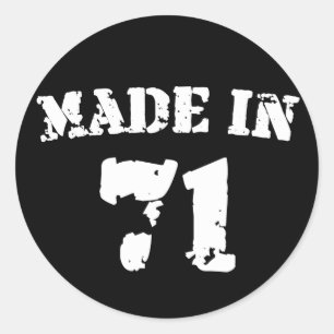 In 1971 ronde sticker