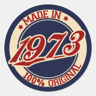 In 1973 ronde sticker