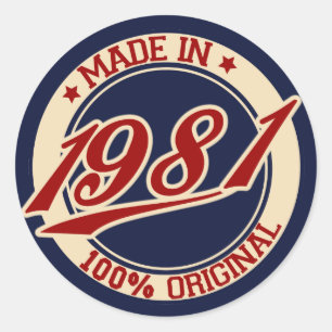 In 1981 ronde sticker