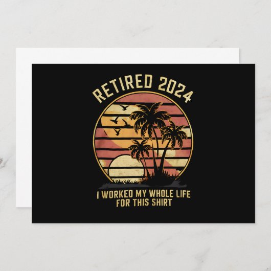 In 2024 werkte ik mijn hele leven pensioen kaart (Voorkant / Achterkant)