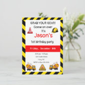 In aanbouw Betonmixer Verjaardag Kaart (Staand voorkant)