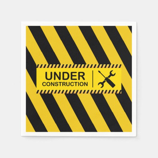 In aanbouw Bulldozer Baby shower Servet (Voorkant)