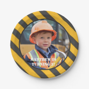 In aanbouw Verjaardag van de Jongen Bash Papieren Bordje