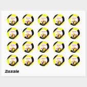 In aanbouw verjaardagsfeestje ronde sticker (Vel)