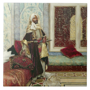 In afwachting van een Publiek (olie op paneel) Tegeltje