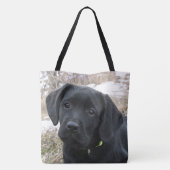In afwachting van Lente - Labrador Puppy - Zwart L Draagtas (Achterkant)