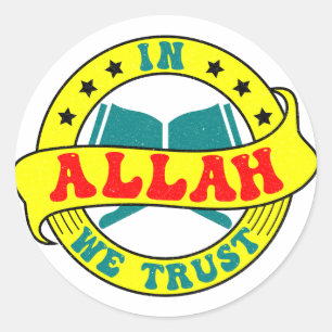 In Allah vertrouwen wij Ronde Sticker