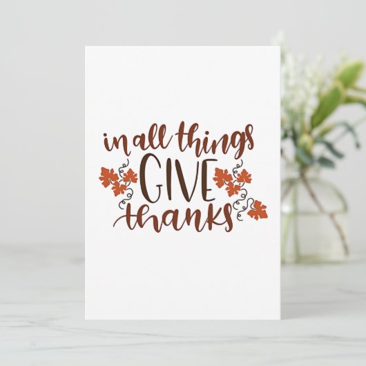 In alle dingen geven Bedankt Thanksgiving pompoen Kaart (Staand voorkant)