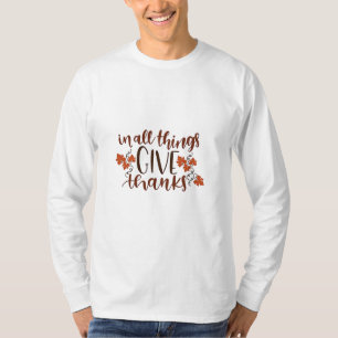 In alle dingen geven Bedankt Thanksgiving pompoen T-shirt