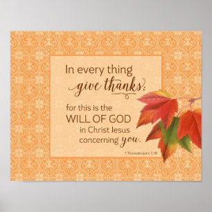 In Alles Dank Geven - 1 Tess. 5:18 Poster