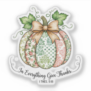 In alles dank shabby chic pompoen sticker