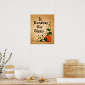 "In Alles geeft Bedankt" Thanksgiving pompoen Poster (Keuken)
