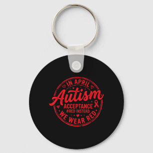 in april draag rood autisme bewustzijn acceptatie sleutelhanger