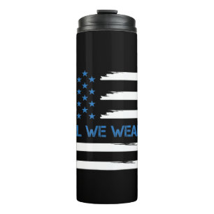 In april Draag we blauw -Amerikaans vlaggenlint Thermosbeker