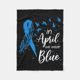 In april Draag we blauw autisme Fleece Deken