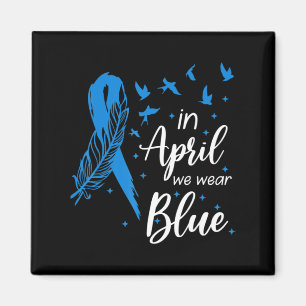 In april Draag we blauw autisme Magneet
