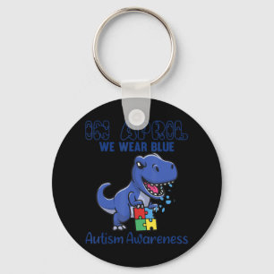 In april Draag we Blue Autism Awareness Month Dino Sleutelhanger