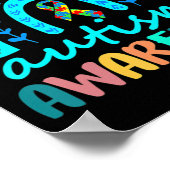 In april Draag we Blue Autism Rainbow Awareness Mo Poster (Hoek)