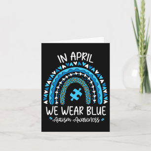 In april Draag we Blue Rainbow Autism Awareness Mo Kaart