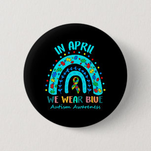 In april Draag we de blauwe autisme van waren Ronde Button 5,7 Cm