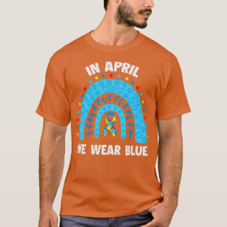 In april Draag we maand 1 blauwe autisme bewustwor T-shirt