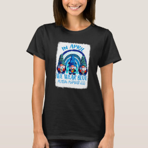 In April dragen we Blauw Drie Dwergen Regenboog Au T-shirt