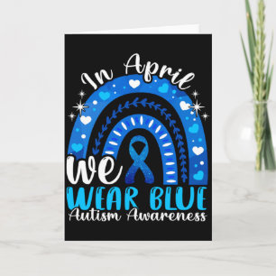 In april dragen we blauw voor autisme bewustzijn v kaart