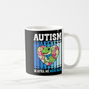 In April dragen we Blauwe Autisme Bewustzijn Dinos Koffiemok