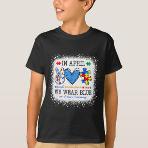 in april dragen we blauwe autismedag voor mannen v t-shirt