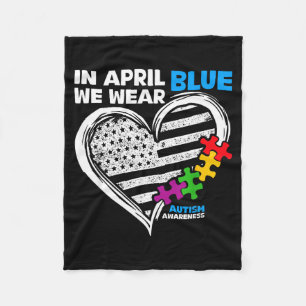 In april dragen we de blauwe autism awareness usa fleece deken