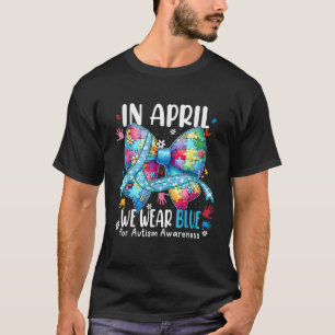 In april hebben we Blue Coquette Blue Bow Autism A T-shirt