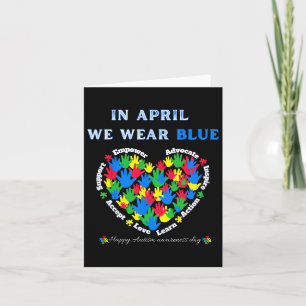 In april hebben we Blue Draag voor World Autism Aw Kaart