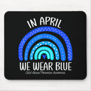 In April We Wear Blue Child Abuse Prevention Aware Muismat