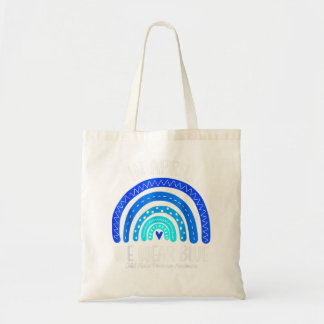 In April We Wear Blue Child Abuse Prevention Aware Tote Bag