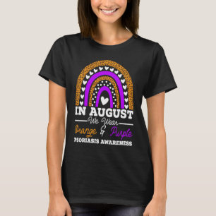 In augustus Draag we Oranje en Paarse Psoriasis Aw T-shirt
