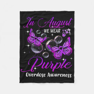 In augustus Draag we Paarse Butterfly overdosis Aw Fleece Deken