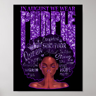 In augustus Draag we Paarse zwarte vrouw na overdo Poster