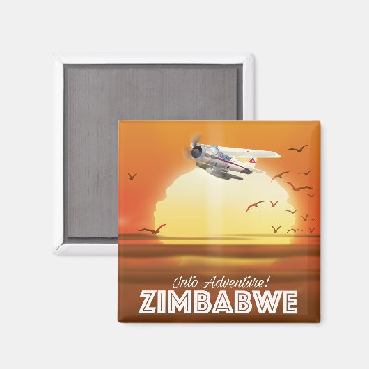 In avontuur! Reisposter Zimbabwe Magneet (Voorkant / Achterkant)