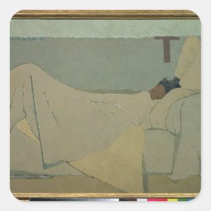 In Bed, 1891 Vierkante Sticker