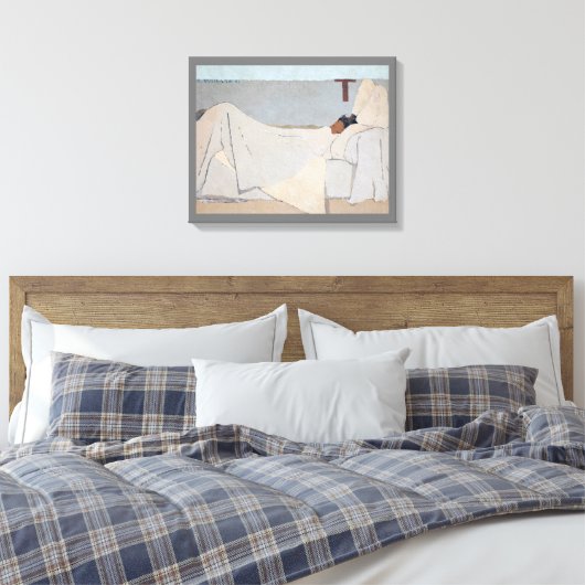 In Bed, Edouard Vuillard Canvas Afdruk (Insitu (Slaapkamer))