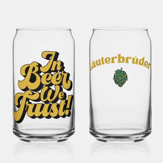 In Beer we trust Blikvorm Glas (Voorkant)