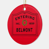 In Belmont Ma Kerstmis Keramisch Ornament (Links)